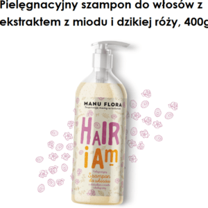 Pielęgnacyjny szampon do włosów z  ekstraktem z miodu i dzikiej róży, 400g