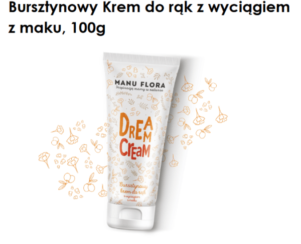 Bursztynowy krem do rąk z wyciągiem  z maku, 100g